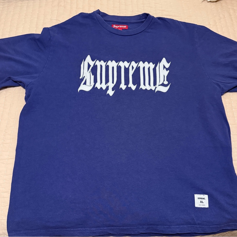 Supreme Old English Short-Sleeve Top 'Washed Navy'